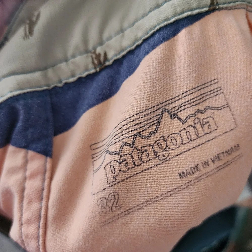 PATAGONIA Men's Multicolor Swim Shorts board shorts blue orange stripe‎ size 32